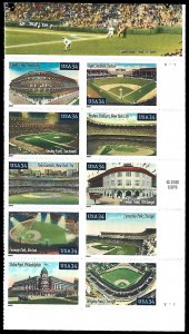 PCBstamps    US #3510/3519 PB $3.40(10x34c)Baseball Field, V1111, MNH, (PB-2)