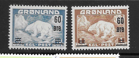 Greenland 39-40 MNH cpl. set, vf 2020 CV $76.00