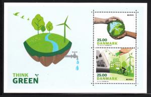 Denmark MNH 2016 Souvenir sheet of 2 Think Green - EUROPA