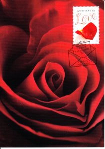 Australia 2013 Maxicard Sc #3843 60c Red rose petal 