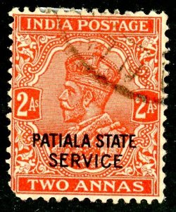 India- Convention States, Patiala, Scott #o44, Used