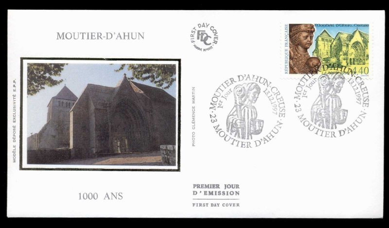 France 1997 Abbey of Moutier d'Ahun FDC