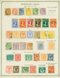 Queensland 1860-87 Mint and Used Stamp Collection on Ideal Pages