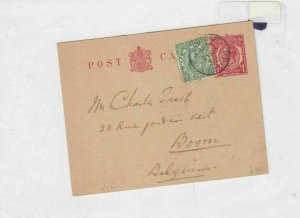 england to belgium 1922 postcard  ref 8600