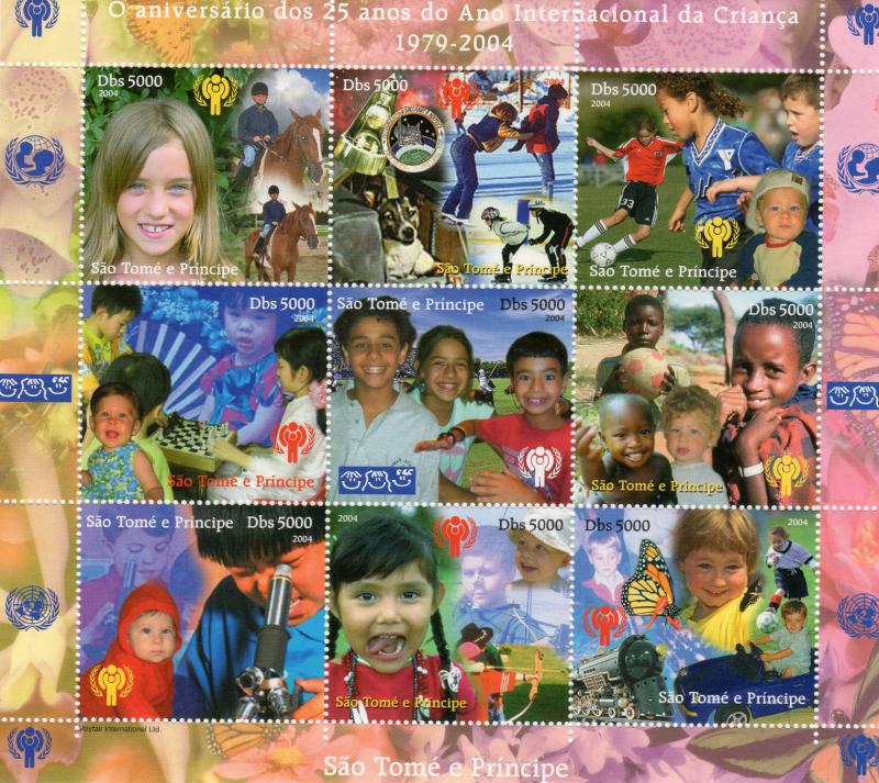 Sao Tome and Principe 2004 International Year of the Child (ICY) Shlt (9) Perf.