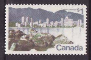 Canada-Sc#600i- id8-Variety-unused NH $1 Vancouver-ribbed paper-1972-