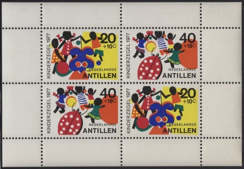 Netherlands Antilles 1977 MNH Sc B150a Children and Toys Sheet of 4