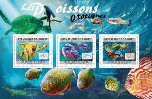 GUINEA 2011 SHEET EXOTIC FISHES POISSONS PEIXES PECES MARINE LIFE gu11621a