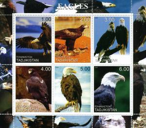 Tajikistan 2000 BIRDS EAGLES Sheet Perforated Mint (NH)