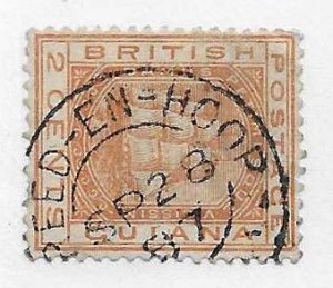 British Guiana  Sc #73  2c orange used with Reed-en-Hoop CDS VF