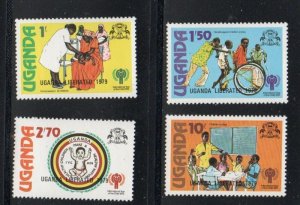 Uganda Sc 266-269 1979 LIBERATED overprint on IYC stamp set mint NH