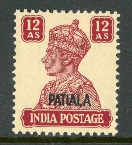 India 1945 KGVI Patiala Convention States 12a Scott # 114 MNH Q706