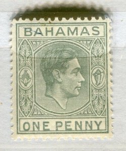 BAHAMAS; 1938 early GVI issue fine Mint hinged Shade of 1d. value