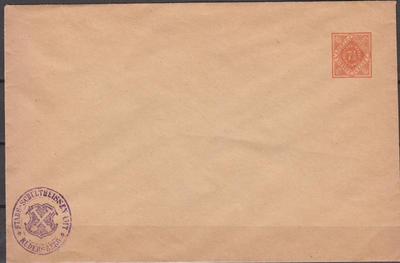 Germany - Wurtemberg 7 1/2pf unused cover (DP14) (5232)