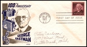 US 1062 George Eastman Cachet Craft Boll Pencil FDC