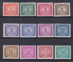 Italy J65-77 MNH 1947-54 1L-50L Postage Dues Set of 12 Scv $250.00