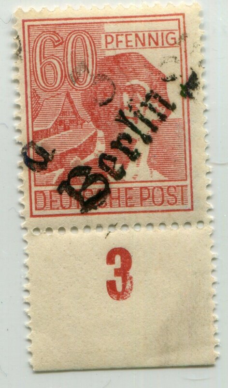 GERMANY SOVIET ZONE HOP BEZIRKSHANDSTEMPEL BEZIRK 3 RARE 60pf 179 I a MNH 148