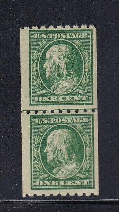 390 Line Pair VF OG never hinged with nice color cv $ 73 ! see pic !