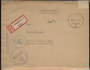 3rd Reich Germany WWII Jaeger-Regiment 724 Greece Feldpost Cover G97991