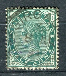 INDIA; 1882-90 early QV Wmk. Star issue used 1/2a. value, fair Postmark