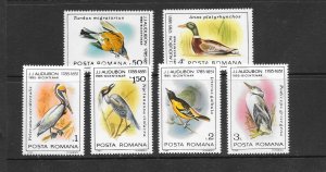 ROMANIA #3271-6 AUDUBON BIRDS MNH