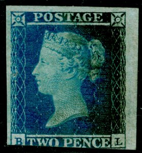 SG14, 2d blue PLATE 3, NH MINT. Cat £5000+. BL 