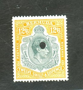 BERMUDA #127 USED PUNCHED HOLE Cat $73