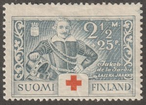 Finland, stamp,  Scott#B17,  used, hinged,  semi postal, red cross