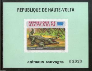 Burkina Faso 1973 Crocodile Reptiles Wild Life Sc C145 Deluxe Sheet MNH # 12797