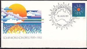 Australia, 1983 issue. Solar World Congress Postal Envelope. First Day Cancel. ^