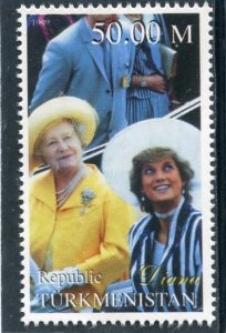 Turkmenistan 1999 PRINCESS DIANA & QUEEN MOTHER 1 value Perforated Mint (NH)