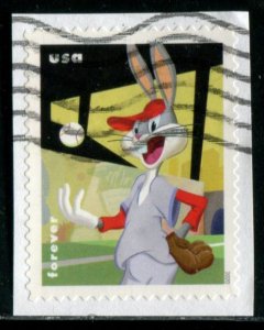 5502 US (55c) Bugs Bunny 80th Anniv SA,  used on paper