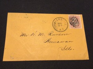 American Civil War Wild West Era Fowlerville 1862 3c stamp cover Ref 59083