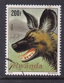 Rwanda   #1042  used  1981  hunting dog  200fr