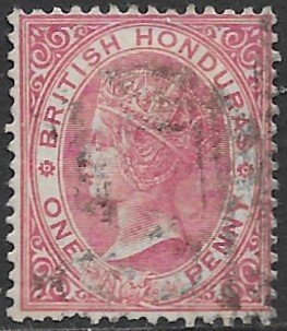 British Honduras 14    1884  one penny fine used