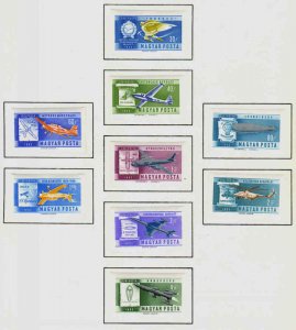 HUNGARY 1962 AIR TRANSPORTATION PERF. & IMPERF.