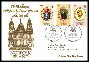 Norfolk Island 280-282 Typed FDC