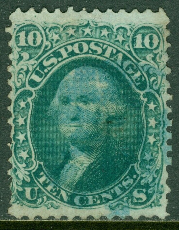 EDW1949SELL : USA 1868 Scott #96 Used. Blue cancel. Reperforated. Catalog $250.