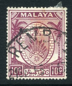 MALAYA;    1949 NEGRI SEMBILAN Arms issue 10c. used REMBAN Postmark