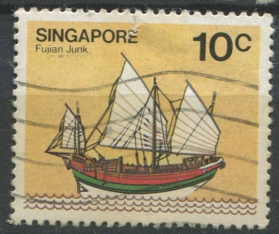 Singapore Sc#338 Used, 10c multi, Ships (1980)