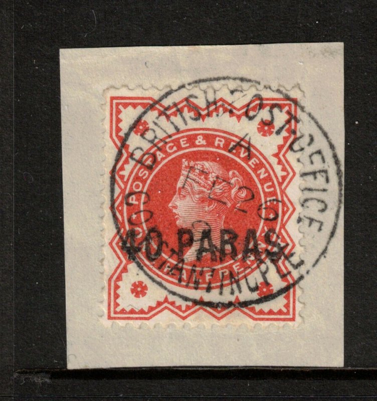 Great Britain Offices In Turkish Empire #6 Very Fine Used On Piece