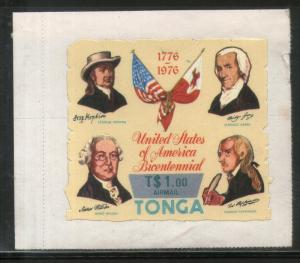 Tonga 1976 $1.00 American Bicentennial Surcharge Sc C236 Odd Shaped Die Cut M...