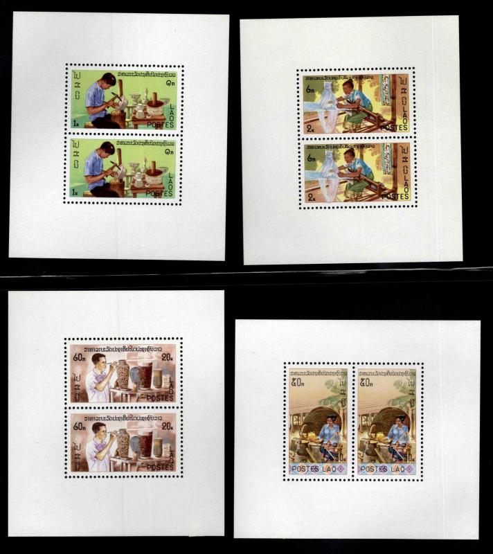 LAOS Scott 283-286 MNH** miniature sheet set few small adhesions on bottm 2