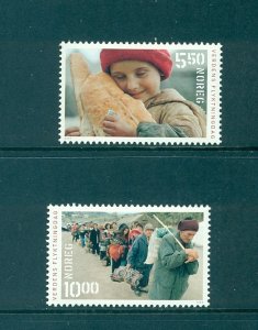 Norway - Sc# 1367-8. 2003 Refugee Council. MNH $4.75.