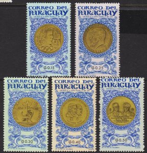 Paraguay Scott 858-62 F to VF mint OG HR.