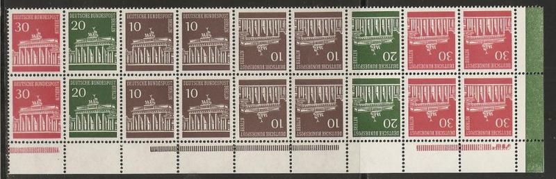 Germany 9N251a 1966-70 Brandenburg Gate Corner Block MNH