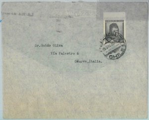 81517 - CHILE - POSTAL HISTORY -   Single stamp on COVER to ITALY  1950