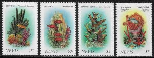 Nevis #503-6 MNH Set - Coral - Marine Life - Fishes