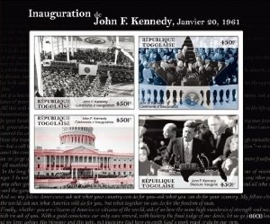 Togo 2007 - John F. Kennedy/ Inauguration - Sheet Of 4 Stamps - MNH