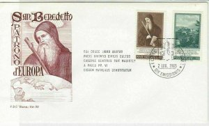 Vatican 1965 San Benedetto Patron of Europe Picture Stamps FDC Cover Ref 29506
